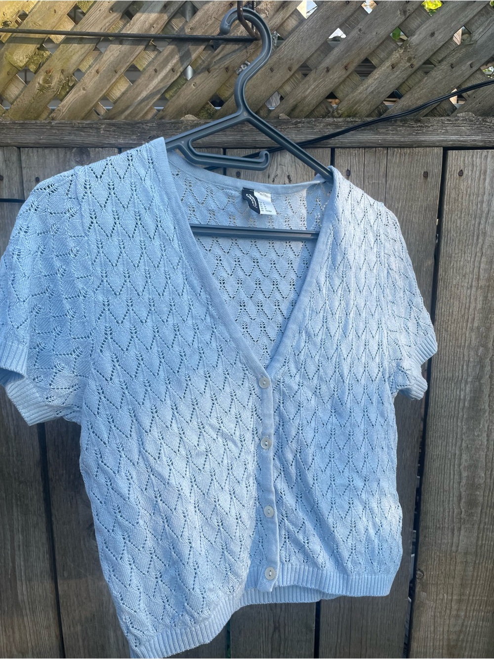 Divided Light Blue V-Neck Short Sleeve Knit Cardigan